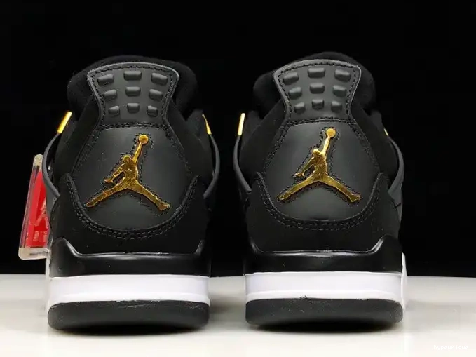 HYPE 308497-032 Black Royalty Jordan Metallic Air 4 Gold-White 0604